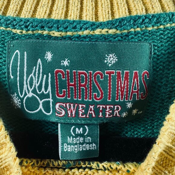 Ugly Christmas Sweater Mens M Drink Holder Knit Pullover Novelty - Picture 7 of 8